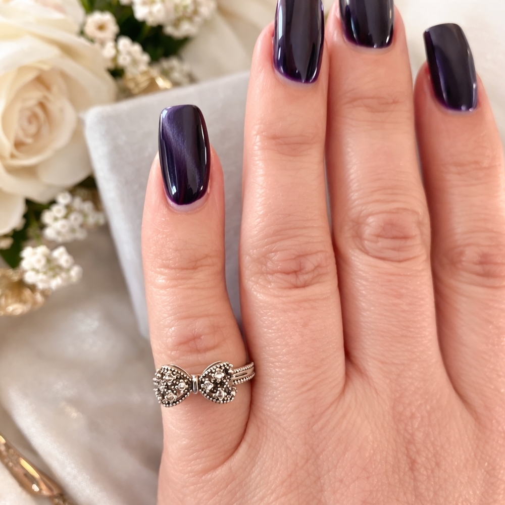 925 Sterling Silver Double Heart Sparkle Ring | Dainty Romantic Jewelry - Picture 2 of 2